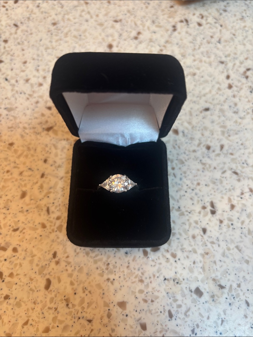 White Gold Round Halo Engagement Ring with Side Stones